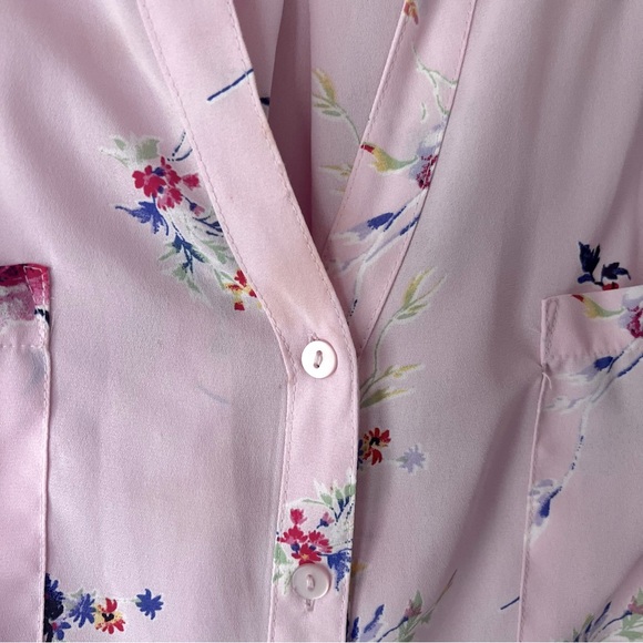 Roaman’s Lightweight Floral & Pink Plus Size Women’s Blouse 32W (3X) - Picture 4 of 13